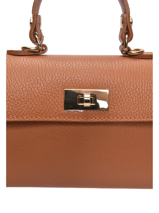 Luisa Vannini Brown Rundleer Tas - Image 3