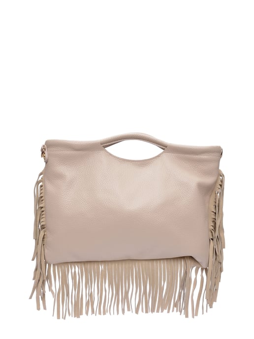 Isabella Rhea Beige Rundleer Tas - Image 1