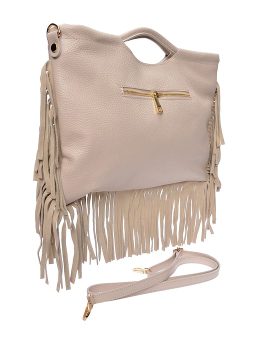 Isabella Rhea Beige Rundleer Tas - Image 2
