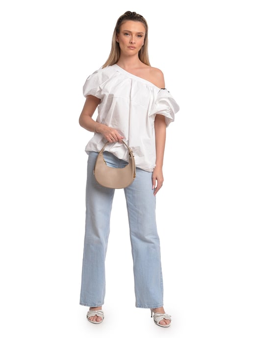 Isabella Rhea Beige Rundleer Tas - Image 5