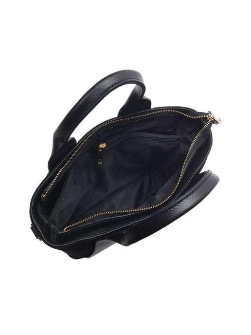 Luisa Vannini Zwart Rundleer Tas - Image 4