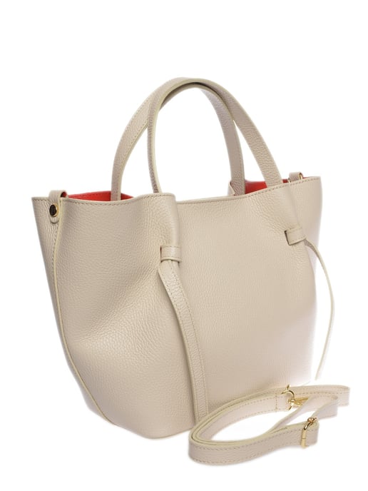 Isabella Rhea Beige Rundleer Tas - Image 2