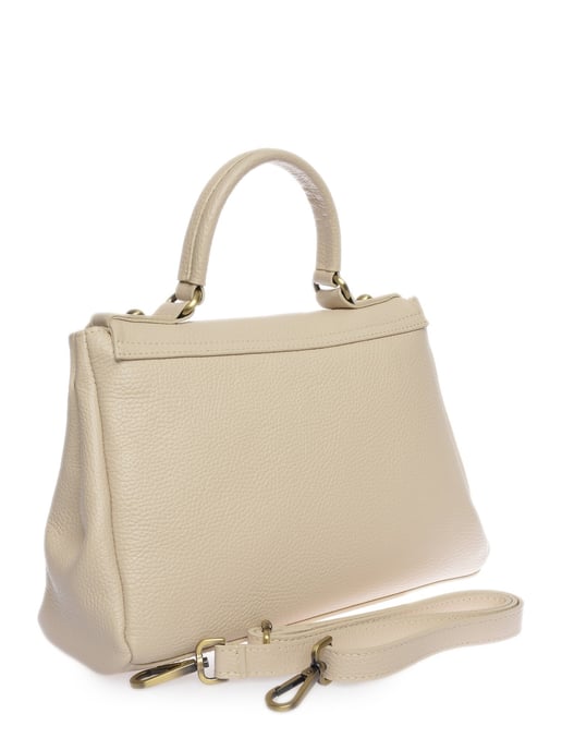Isabella Rhea Beige Rundleer Tas - Image 2