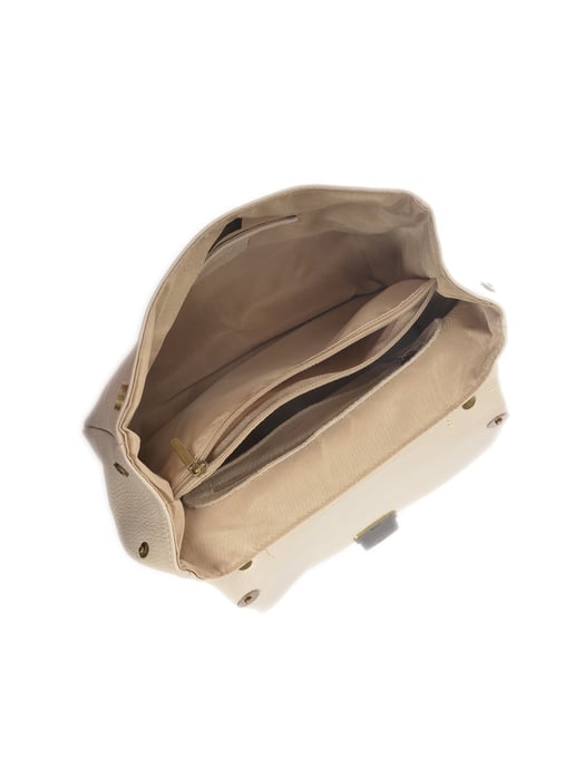 Isabella Rhea Beige Rundleer Tas - Image 4