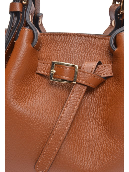 Luisa Vannini Brown Rundleer Tas - Image 3