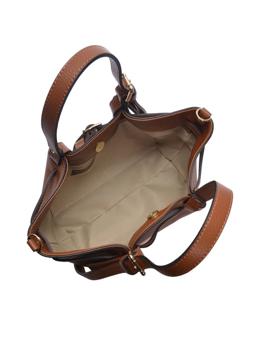Luisa Vannini Brown Rundleer Tas - Image 4