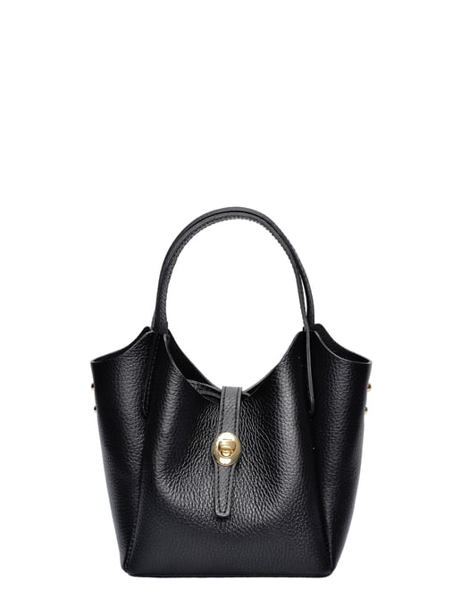 Isabella Rhea Zwart Rundleer Tas - Image 1