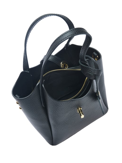 Isabella Rhea Zwart Rundleer Tas - Image 4