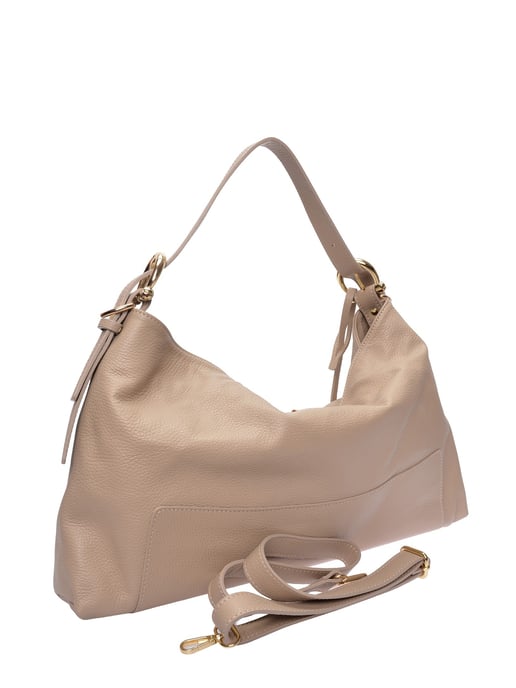 Luisa Vannini Beige Rundleer Tas - Image 2