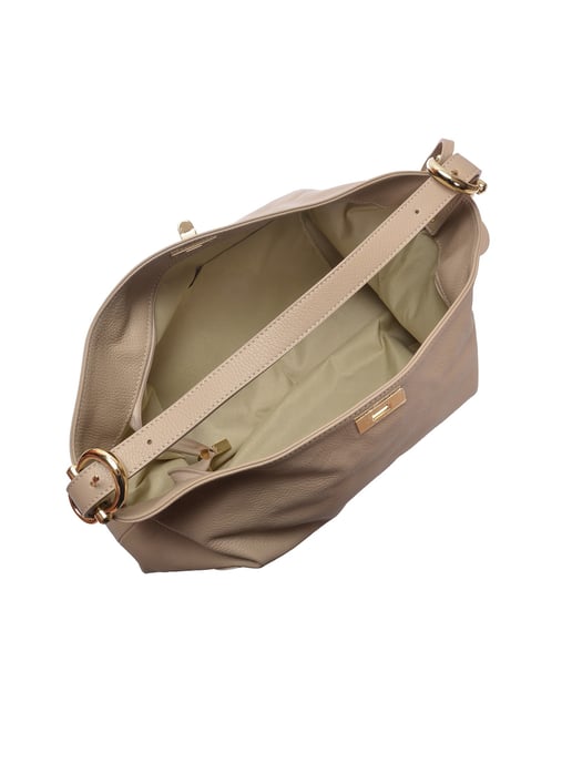 Luisa Vannini Beige Rundleer Tas - Image 4