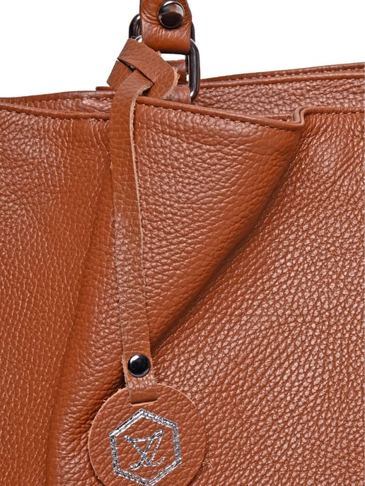 Luisa Vannini Brown Rundleer Tas - Image 3