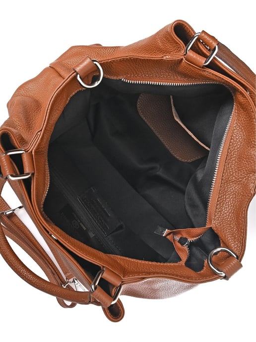 Luisa Vannini Brown Rundleer Tas - Image 4