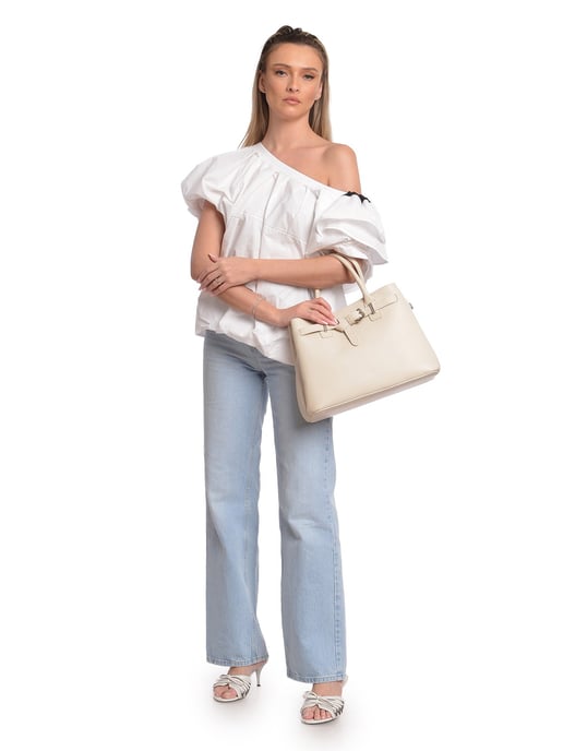 Anna Luchini Beige Leather Bag - Image 5