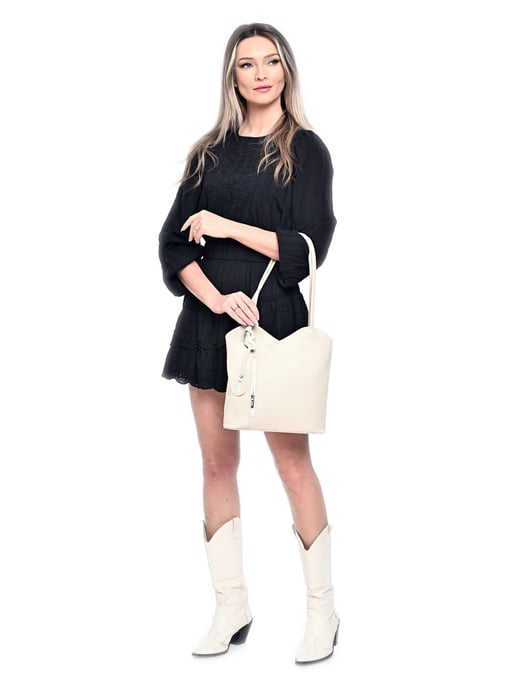 Anna Luchini Beige Rundleer Tas - Image 5
