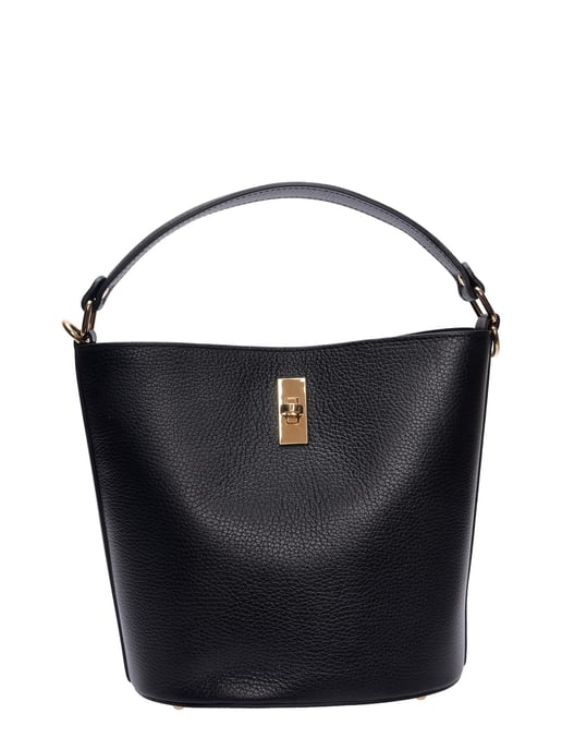 Luisa Vannini Zwart Rundleer Tas - Image 1