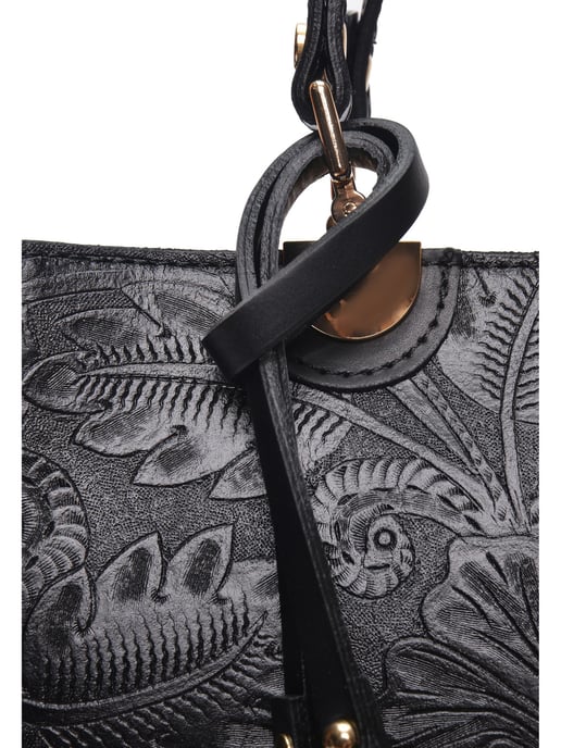 Anna Luchini Zwart Rundleer Tas - Image 3