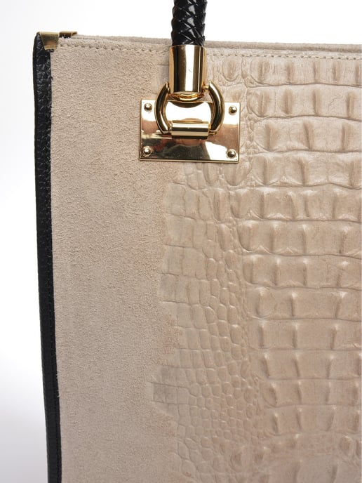 Roberta M Beige Rundleer Tas - Image 3