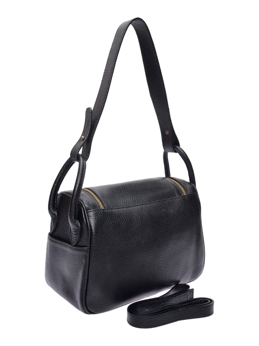 Luisa Vannini Zwart Rundleer Tas - Image 2