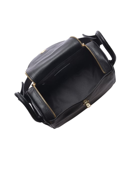 Luisa Vannini Zwart Rundleer Tas - Image 4