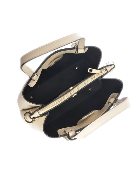 Isabella Rhea Beige Rundleer Tas - Image 4