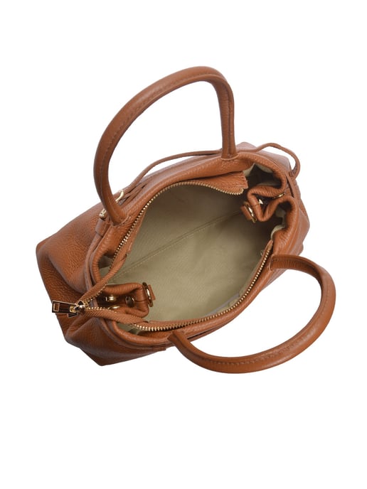 Luisa Vannini Brown Rundleer Tas - Image 4