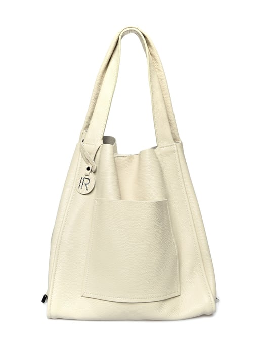 Isabella Rhea Beige Rundleer Tas - Image 1