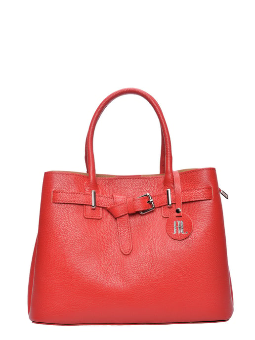 Anna Luchini Rood Rundleer Tas - Image 1