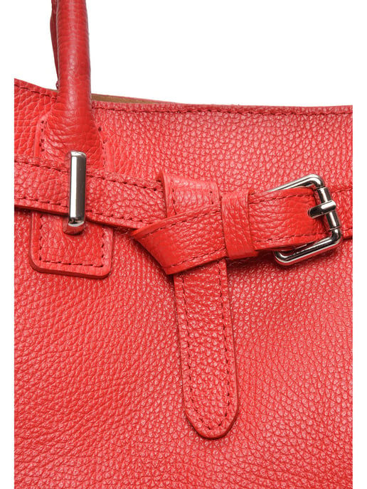 Anna Luchini Rood Rundleer Tas - Image 3