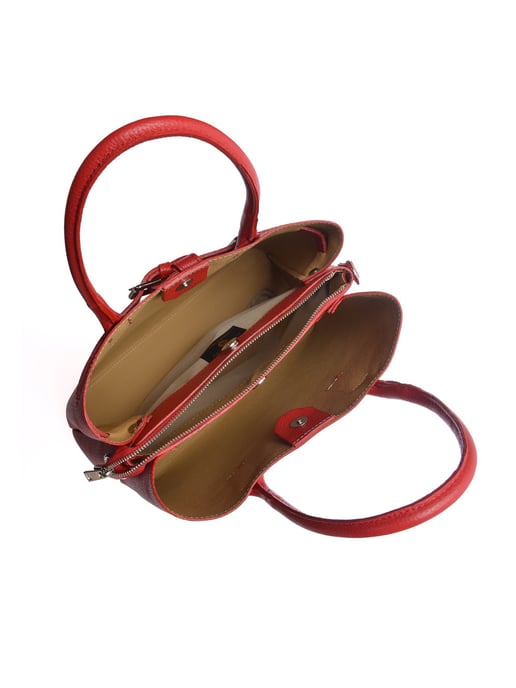 Anna Luchini Rood Rundleer Tas - Image 4