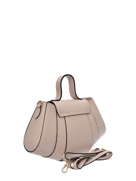 Luisa Vannini Beige Rundleer Tas - Image 2