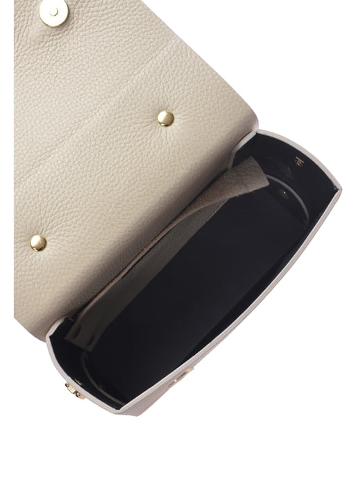 Luisa Vannini Beige Rundleer Tas - Image 4