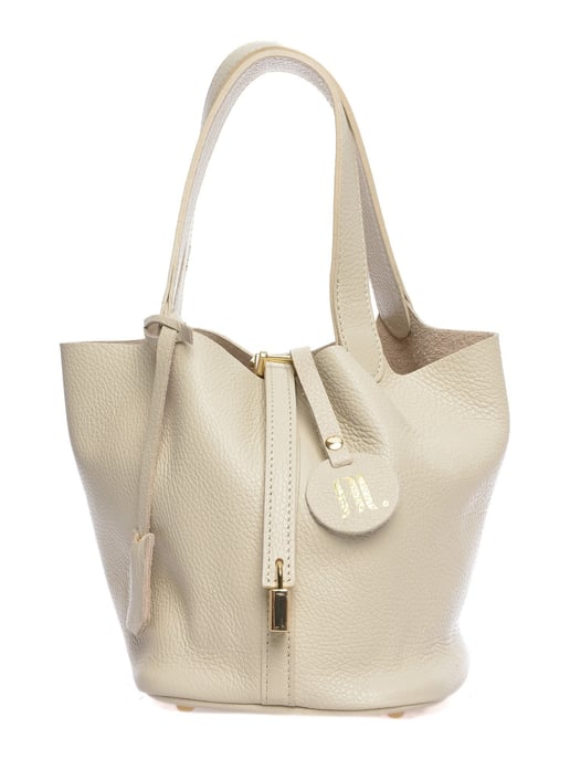 Anna Luchini Beige Rundleer Tas - Image 1