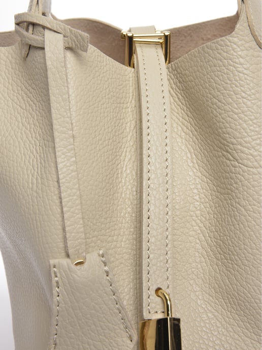 Anna Luchini Beige Leather Bag - Image 3