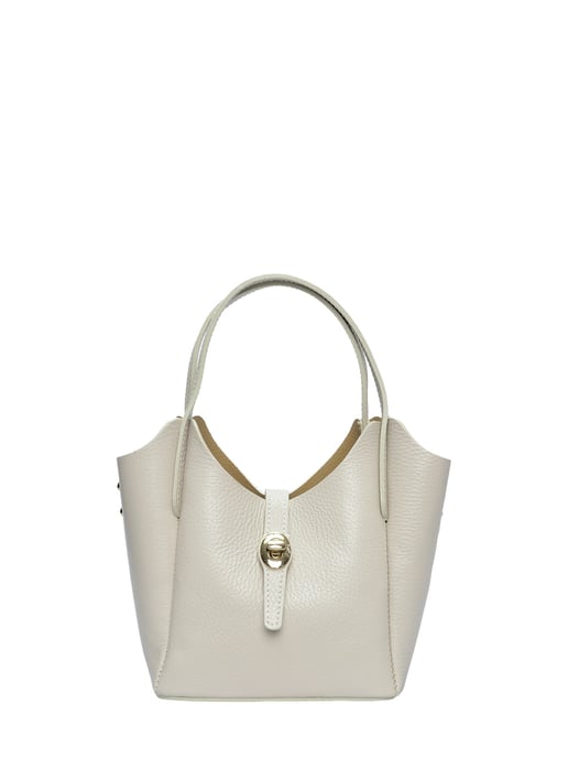Isabella Rhea Beige Rundleer Tas - Image 1