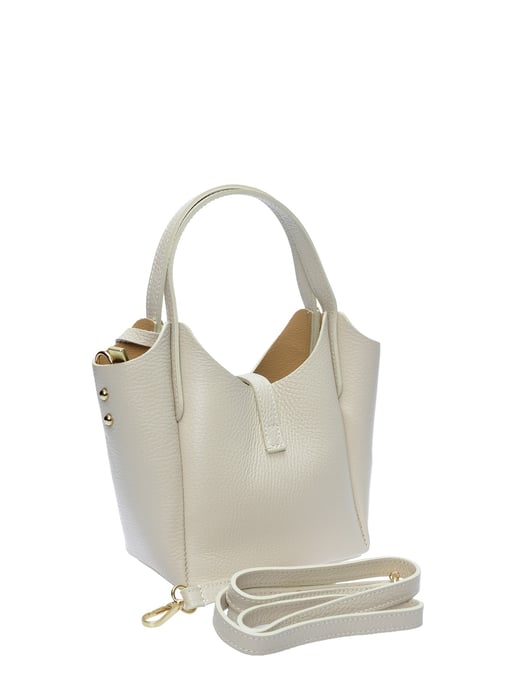 Isabella Rhea Beige Rundleer Tas - Image 2