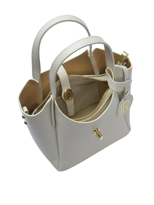 Isabella Rhea Beige Rundleer Tas - Image 4