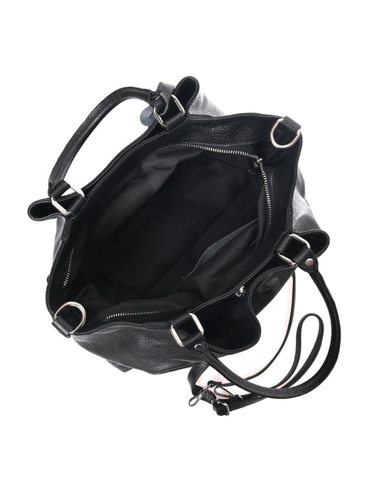 Luisa Vannini Zwart Rundleer Tas - Image 4
