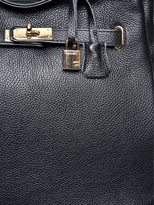 Anna Luchini Zwart Rundleer Tas - Image 3