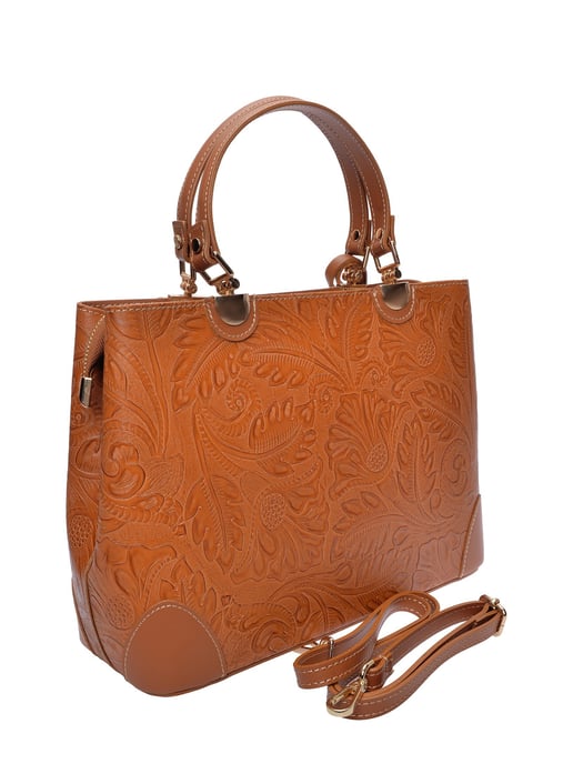 Anna Luchini Brown Rundleer Tas - Image 2