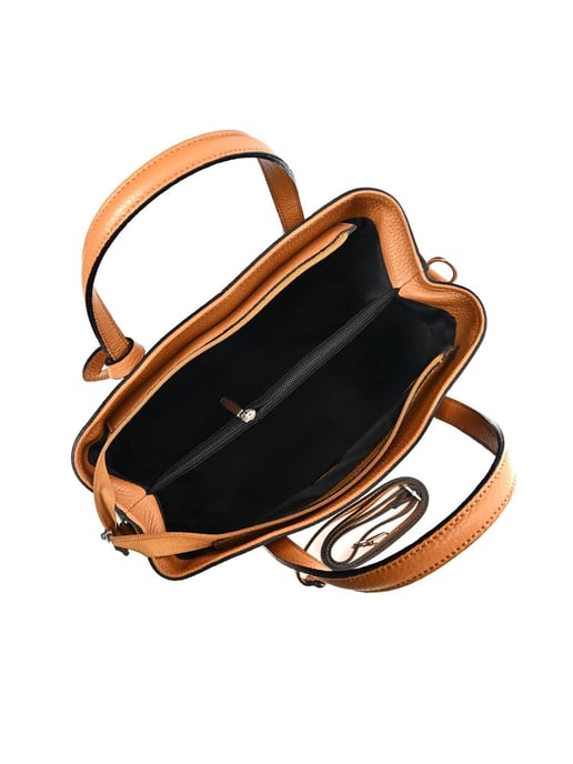 Anna Luchini Brown Rundleer Tas - Image 4
