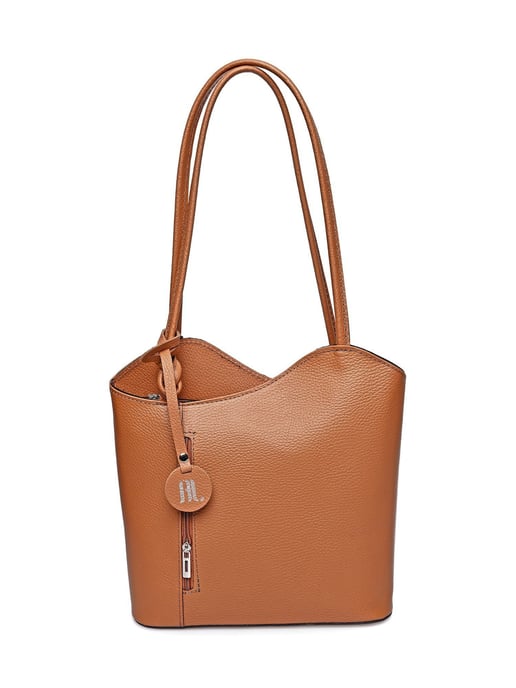Anna Luchini Brown Rundleer Tas - Image 1