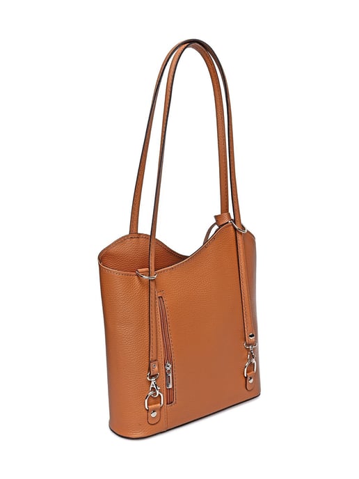 Anna Luchini Brown Rundleer Tas - Image 2
