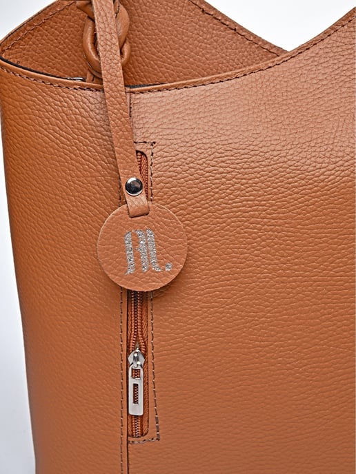 Anna Luchini Brown Rundleer Tas - Image 3