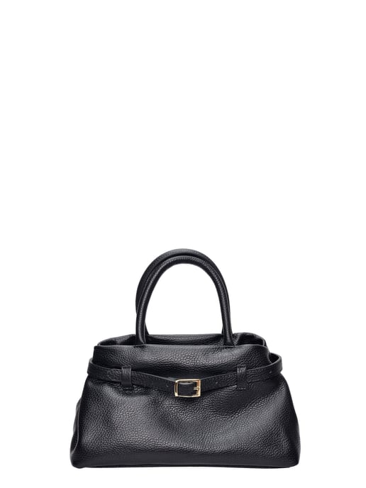 Luisa Vannini Zwart Rundleer Tas - Image 1