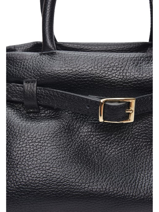 Luisa Vannini Zwart Rundleer Tas - Image 3
