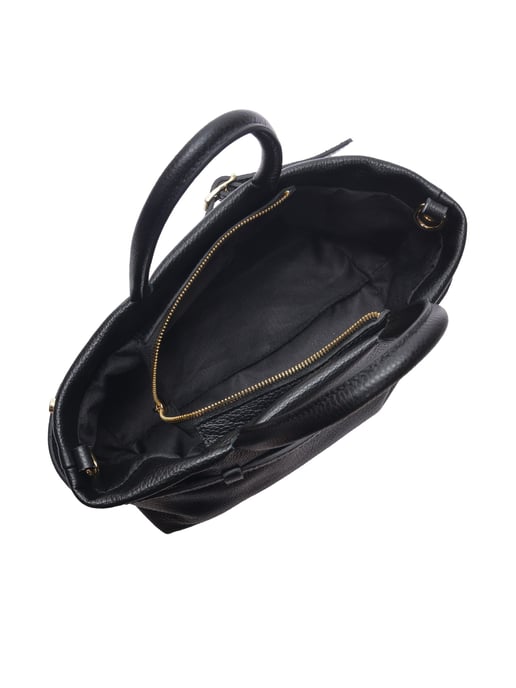 Luisa Vannini Zwart Rundleer Tas - Image 4