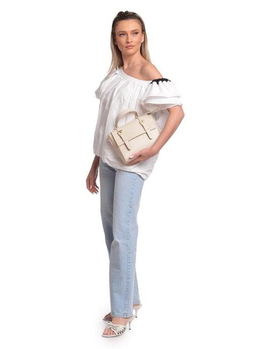 Anna Luchini Beige Rundleer Tas - Image 5