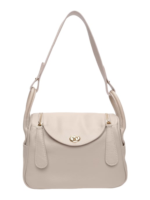Luisa Vannini Beige Rundleer Tas - Image 1