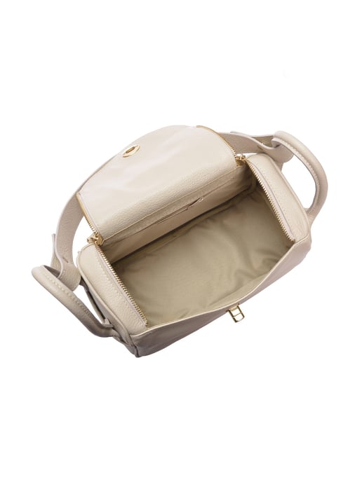 Luisa Vannini Beige Rundleer Tas - Image 4