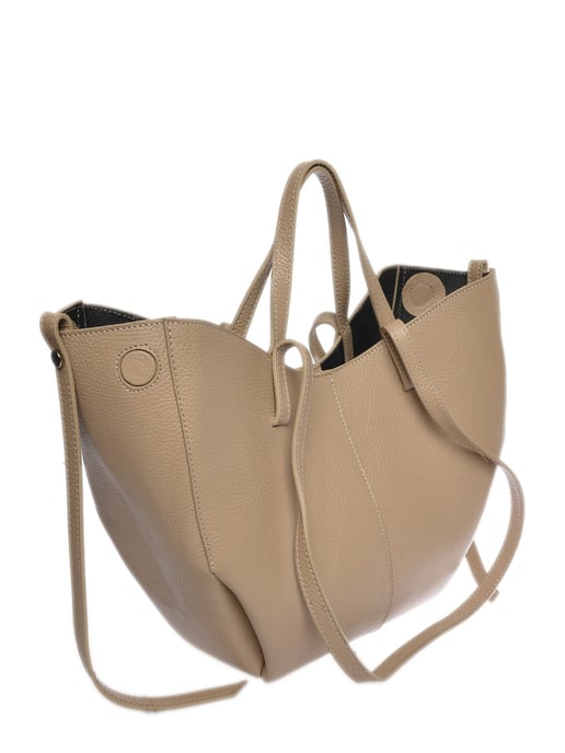 Luisa Vannini Beige Rundleer Tas - Image 2